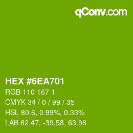颜色代码: HEX #6EA701 | qconv.com