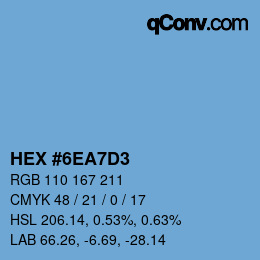 Color code: HEX #6EA7D3 | qconv.com