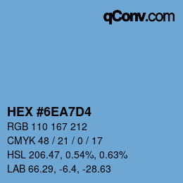 Color code: HEX #6EA7D4 | qconv.com