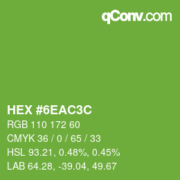Color code: HEX #6EAC3C | qconv.com