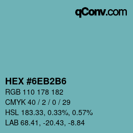 Color code: HEX #6EB2B6 | qconv.com