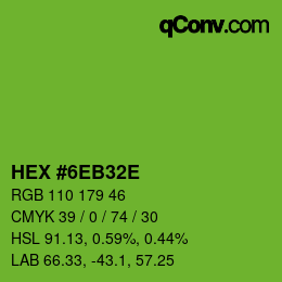 Color code: HEX #6EB32E | qconv.com
