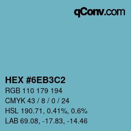 Color code: HEX #6EB3C2 | qconv.com
