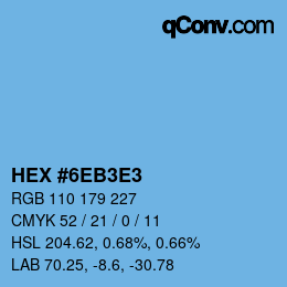 Color code: HEX #6EB3E3 | qconv.com