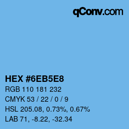 Color code: HEX #6EB5E8 | qconv.com