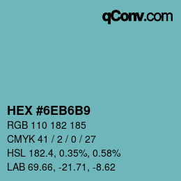Código de color: HEX #6EB6B9 | qconv.com