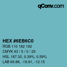 Color code: HEX #6EB6C0 | qconv.com