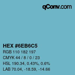Color code: HEX #6EB6C5 | qconv.com