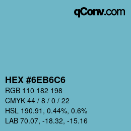 Color code: HEX #6EB6C6 | qconv.com