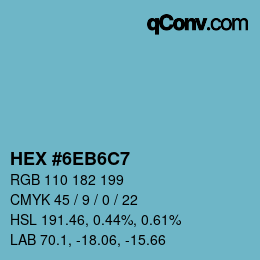 Color code: HEX #6EB6C7 | qconv.com