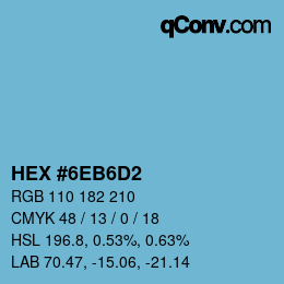 Color code: HEX #6EB6D2 | qconv.com