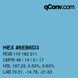 Color code: HEX #6EB6D3 | qconv.com
