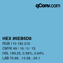 Color code: HEX #6EB6D8 | qconv.com