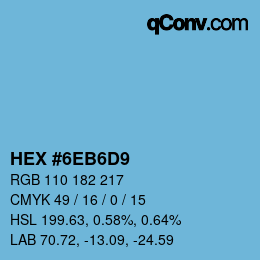 Color code: HEX #6EB6D9 | qconv.com
