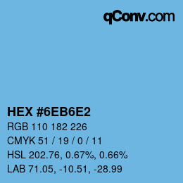 カラーコード: HEX #6EB6E2 | qconv.com