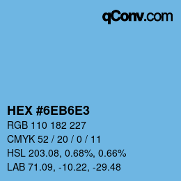 Color code: HEX #6EB6E3 | qconv.com