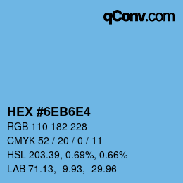 Color code: HEX #6EB6E4 | qconv.com
