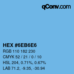 Color code: HEX #6EB6E6 | qconv.com