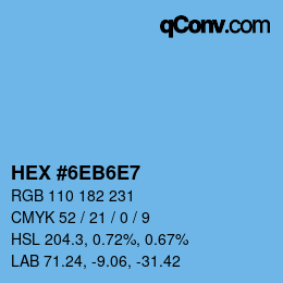Color code: HEX #6EB6E7 | qconv.com