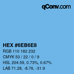 Color code: HEX #6EB6E8 | qconv.com