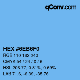 Color code: HEX #6EB6F0 | qconv.com