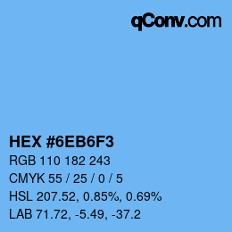 Color code: HEX #6EB6F3 | qconv.com