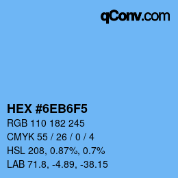 Color code: HEX #6EB6F5 | qconv.com