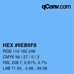 Color code: HEX #6EB6F8 | qconv.com