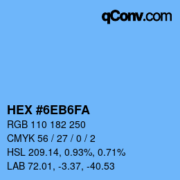 Color code: HEX #6EB6FA | qconv.com
