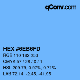 Color code: HEX #6EB6FD | qconv.com