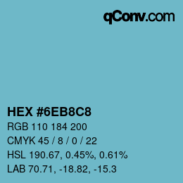 Color code: HEX #6EB8C8 | qconv.com