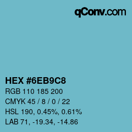 Color code: HEX #6EB9C8 | qconv.com