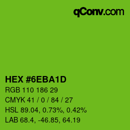 Color code: HEX #6EBA1D | qconv.com
