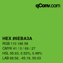 カラーコード: HEX #6EBA3A | qconv.com