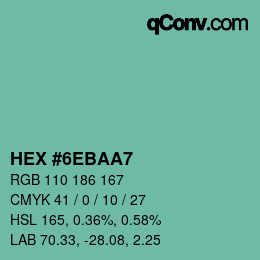 Color code: HEX #6EBAA7 | qconv.com
