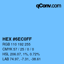 Color code: HEX #6EC0FF | qconv.com