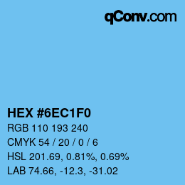 Color code: HEX #6EC1F0 | qconv.com