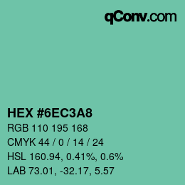 Color code: HEX #6EC3A8 | qconv.com