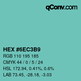 Color code: HEX #6EC3B9 | qconv.com