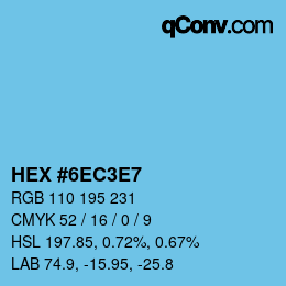 Color code: HEX #6EC3E7 | qconv.com