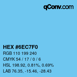 Color code: HEX #6EC7F0 | qconv.com