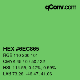 Farbcode: HEX #6EC865 | qconv.com