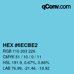 Color code: HEX #6ECBE2 | qconv.com