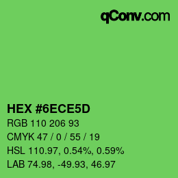 Color code: HEX #6ECE5D | qconv.com
