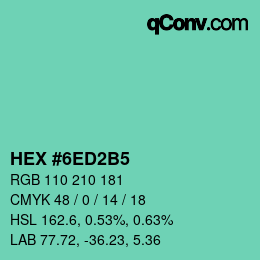 カラーコード: HEX #6ED2B5 | qconv.com