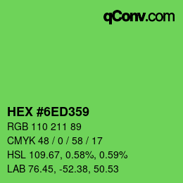 Color code: HEX #6ED359 | qconv.com