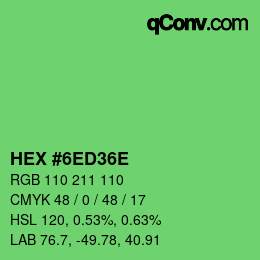 Código de color: HEX #6ED36E | qconv.com