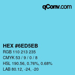 カラーコード: HEX #6ED5EB | qconv.com