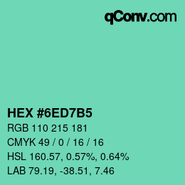 カラーコード: HEX #6ED7B5 | qconv.com