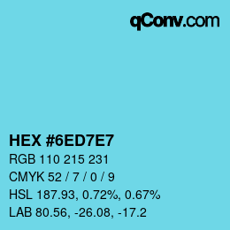 Color code: HEX #6ED7E7 | qconv.com